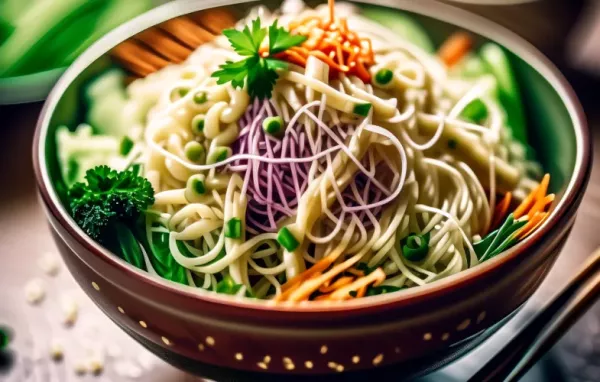 Asiatischer Nudelsalat - Ein leichter und erfrischender Salat mit knackigen Gemüse und feinen Aromen.