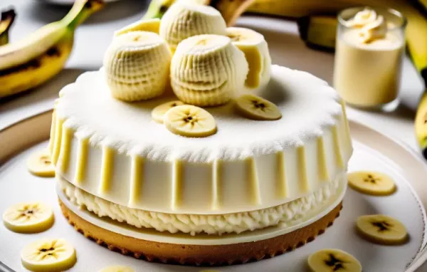 Bananenschaumtorte mit knusprigem Mürbteigboden und luftigem Bananenschaum