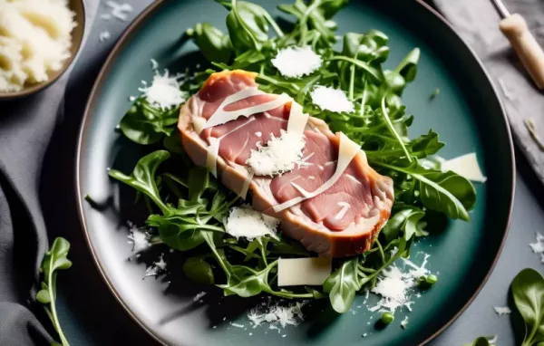 Buendnerfleisch auf Rucola mit Parmesanspänen