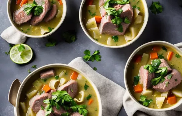 Deftige Linsen-Lammsuppe mit Rauchfleisch