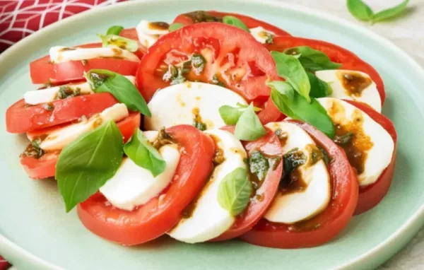 Ein frischer und köstlicher Salat aus sonnengereiften Tomaten und cremigem Mozzarella.