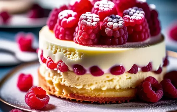 Ein köstlicher Mascarpone Kuchen mit fruchtigen Himbeeren und cremiger Mascarponefüllung.