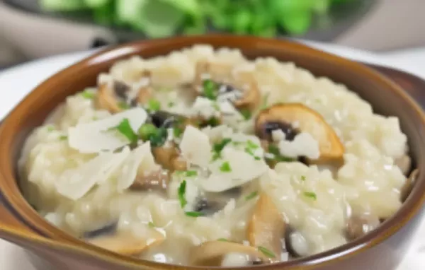 Ein köstliches vegetarisches Pilzrisotto-Rezept mit cremiger Konsistenz und würzigem Geschmack.