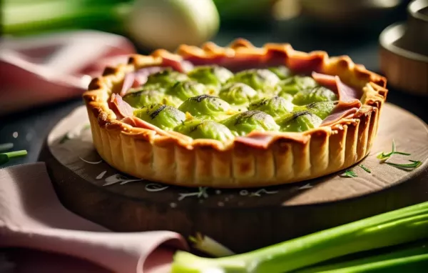 Eine köstliche Schinken-Lauch-Tarte, die einfach zuzubereiten ist und perfekt als Hauptgericht oder Beilage geeignet ist.