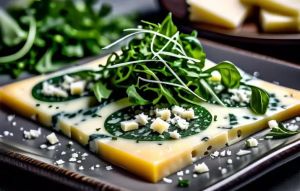 Eine köstliche Vorspeise: Graukäse Carpaccio mit Rucola und Parmesan