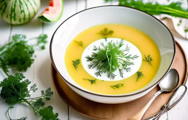 Erfrischende Melonen-Dill-Suppe mit einem Hauch von Zitrone