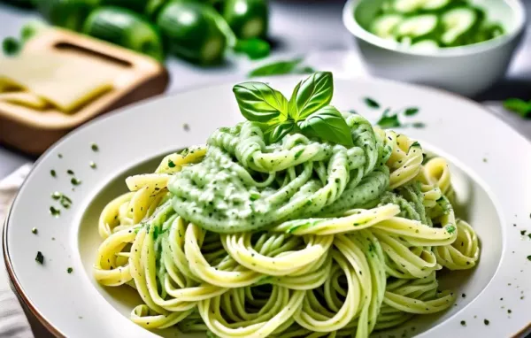 Erfrischende Pasta mit selbstgemachtem Gurkenpesto