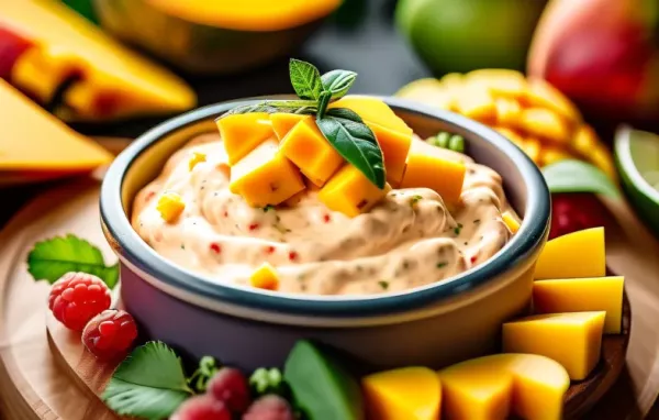 Fruchtiger Dip mit Mango und Zwetschken