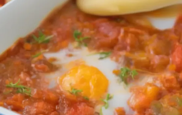 Gebackene Eier in Tomaten-Paprika-Sauce