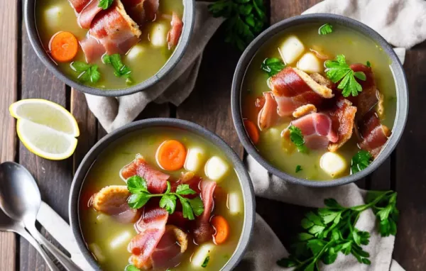 Herzhafte Biersuppe mit Speck und Zwiebeln