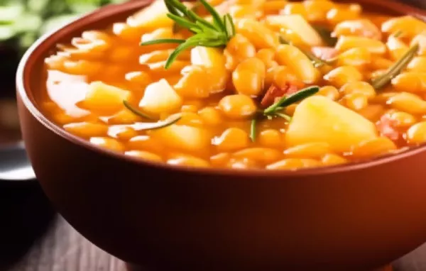 Herzhafte Bohnensuppe mit würzigen Würsteln