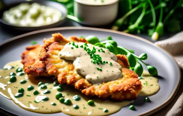 Hühnerschnitzel in cremiger Bärlauchsauce