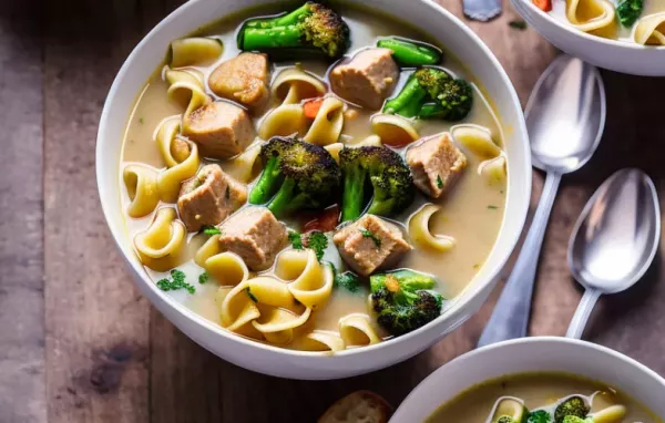 Köstliche Nudelsuppe mit frischen Bohnen