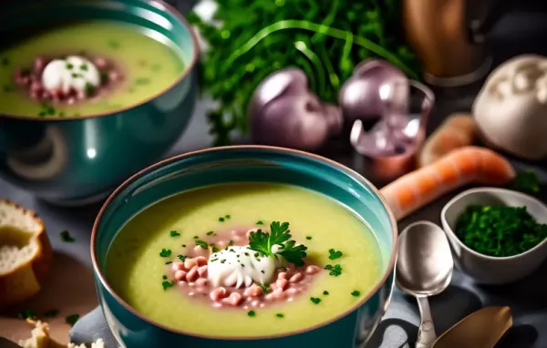 Köstliche Petersilsuppe mit zartem Barsch