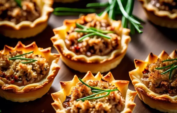 Köstliche Tartes mit herzhaftem Thunfisch-Zwiebel-Belag