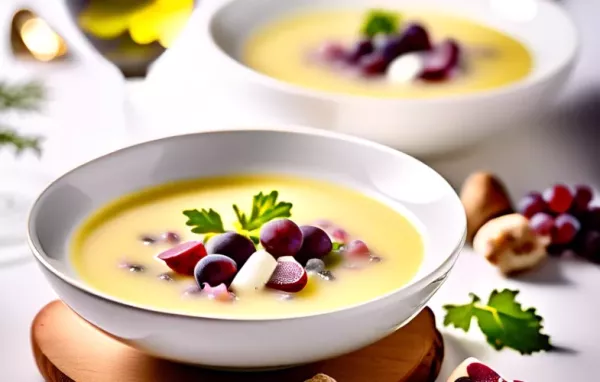 Köstliche Weißweinsuppe mit Gemüse und Kräutern