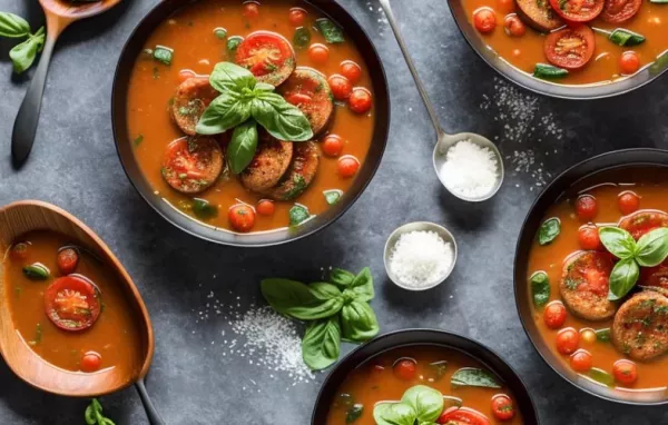 Leckere und würzige italienische Tomatensuppe