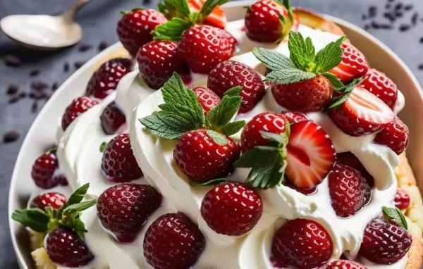 Leckeres Dessert - Eierlikörcreme mit frischen Erdbeeren