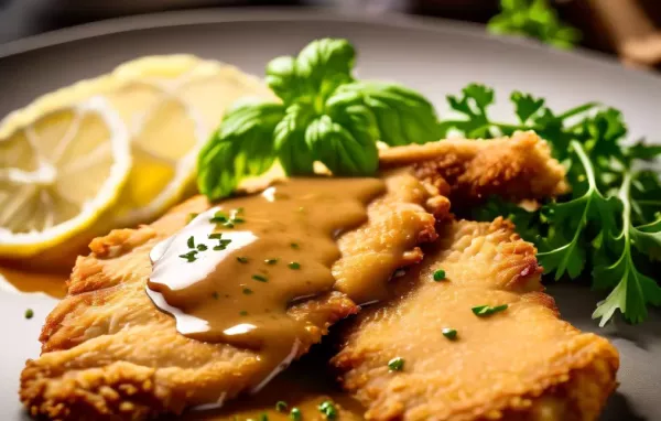 Leckeres Hühnerschnitzel in Mostsauce