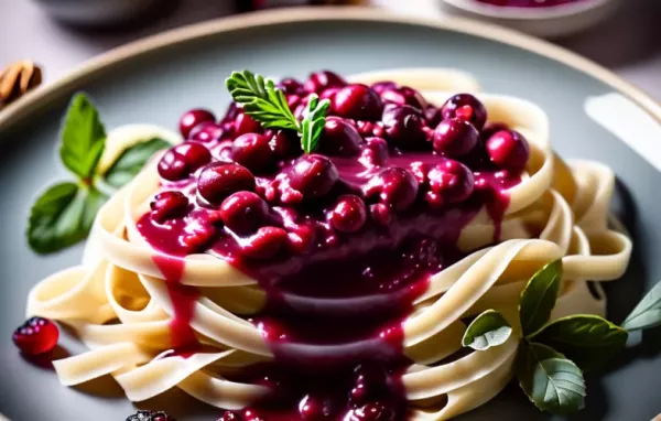 Leckeres Rezept für Bandnudeln mit einer köstlichen Walnuss-Cranberry-Sauce.