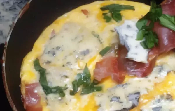 Leckeres Rezept für eine würzige Frittata mit Gorgonzola und Schinken