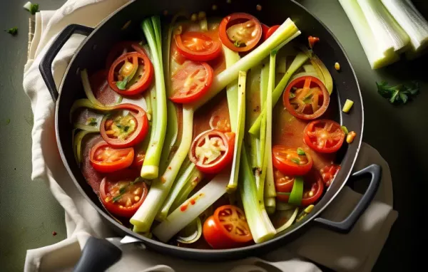 Leckeres Rezept für eine würzige Lauch-Tomaten-Pfanne