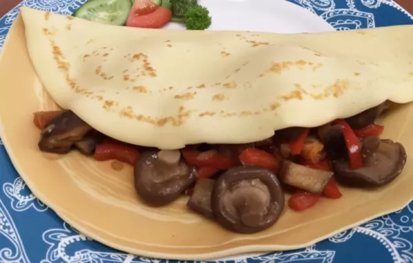 Leckeres und gesundes Gemüseomelette mit Pilzen