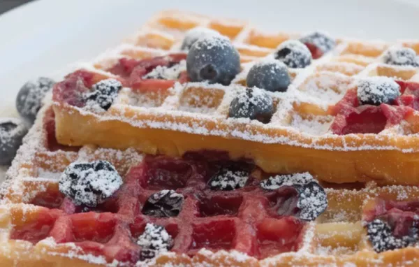 Luftige Waffeln mit frischen Heidelbeeren