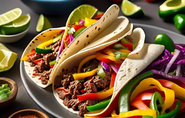 Saftige Hackfleisch Fajitas mit buntem Gemüse und würzigen Gewürzen