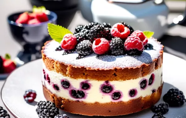 Saftiger Kuchen mit Schwarzen Johannisbeeren und Maismehl