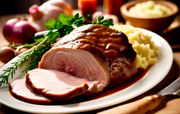 Schweinslungenbraten in Mostsauce - Ein köstliches Gericht mit zartem Schweinefleisch und einer würzigen Mostsauce.