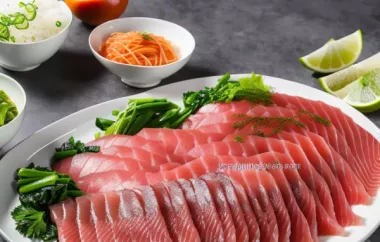 Ein delikates japanisches Sashimi-Gericht mit frischem Wolfsbarsch