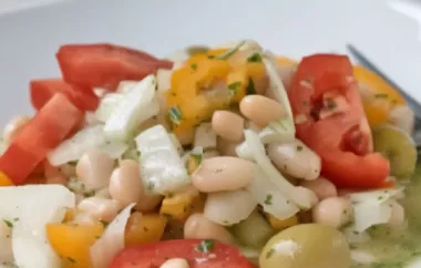 Ein erfrischender und gesunder griechischer Bohnensalat mit einer Vielzahl von Aromen