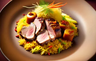 Ein exotisches Gericht für Feinschmecker: Entenbrust mit würzigem Fenchelgemüse und aromatischem Curry Reis.