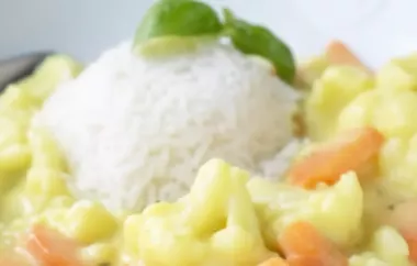 Ein köstliches veganes Curry-Gericht mit Blumenkohl und Karotten
