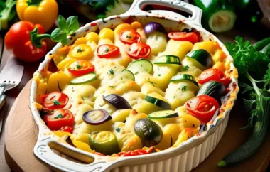 Ein köstliches vegetarisches Gratin mit Kartoffeln und Gemüse