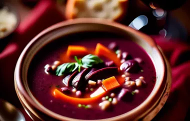 Eine herzhafte Suppe mit Rotwein verfeinert