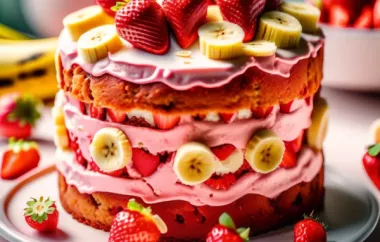 Eine köstliche Erdbeer-Bananen-Torte, die perfekt für den Sommer ist!
