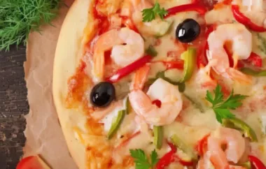 Eine köstliche Pizza mit Meeresfrüchten, die das Herz von Meeresfrüchte-Liebhabern höher schlagen lässt.