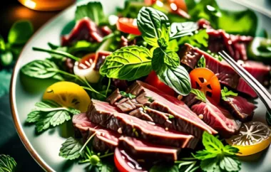 Erfrischender Salat mit zartem Rindfleisch und frischer Minze