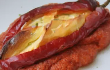Flauschiger Schafskäse-Paprika mit Tomatensauce