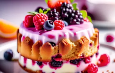 Fruchtige Beeren-Joghurt-Torte mit knusprigem Keksboden