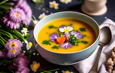 Frühlingshafte Suppe mit Blüten
