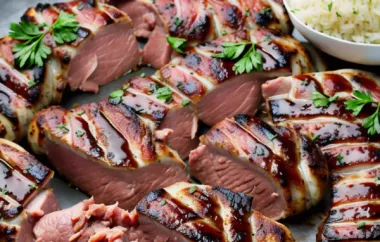 Gegrilltes Schweinefleisch mit Kräuterklößchen