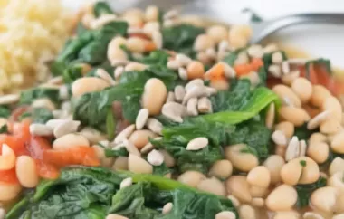Gesundes und einfaches Rezept für Spinat und weiße Bohnen