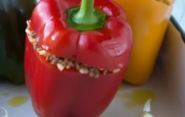 Herzhafte vegane gefüllte Paprika aus dem Ofen