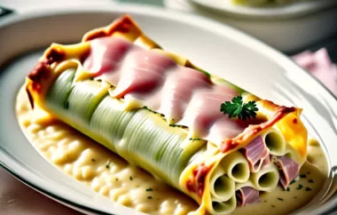 Köstliche Cannelloni gefüllt mit einer herzhaften Mischung aus Weißkohl und Schinken