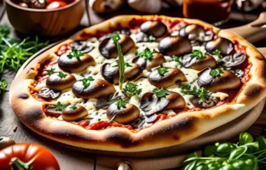 Leckere Steinpilz-Pizza mit frischen Kräutern und würzigem Käse