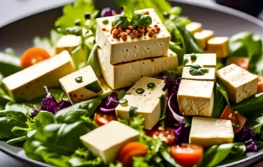 Leckerer Frühlingssalat mit knusprigem Tofu