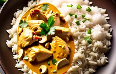 Leckeres Hühner-Kokos-Curry mit Basmati-Cashew-Reis